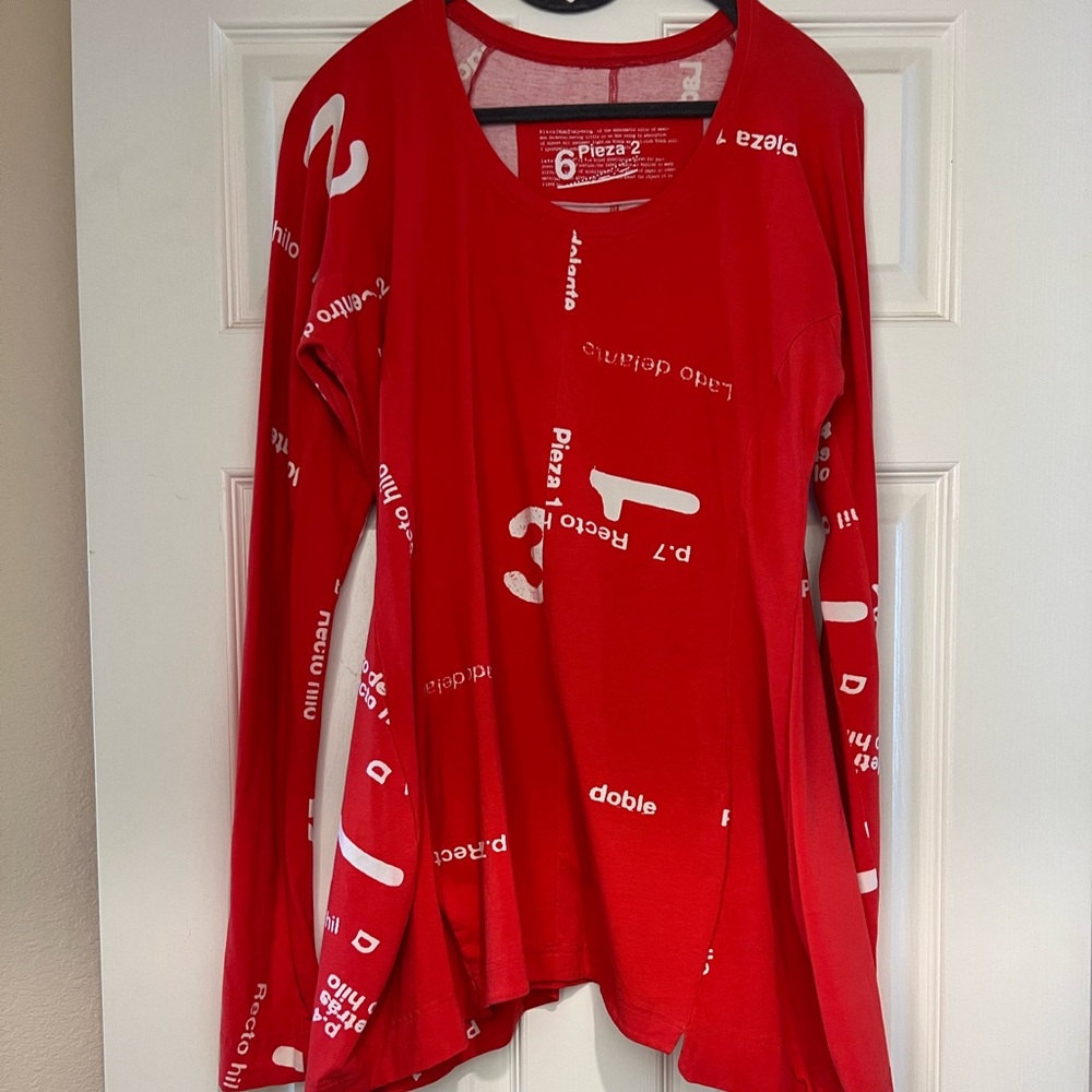 Rundholz Long Sleeve Red And White T-shirt, Size S